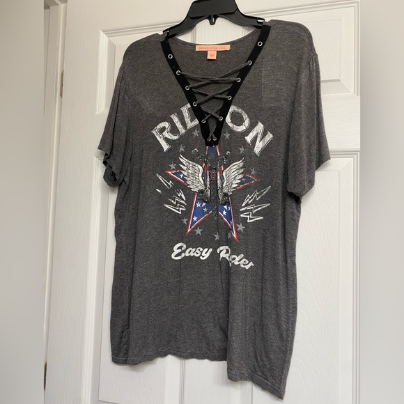 Rebellious One Grey T-Shirt size XL. Great on motorcycle rides or every day! - Picture 1 of 7